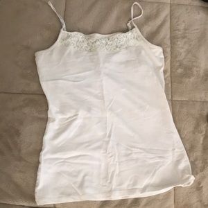 White Express cami with lace/sequin detail